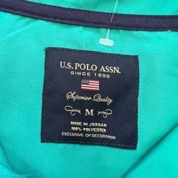 U.S. Polo Assn. Turquoise Rapids Color Block Cropped Popover Top size nedium - Picture 9 of 9